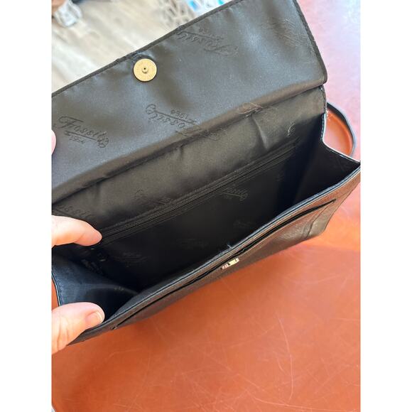 Vintage Fossil Black Pebbled Leather Organizer Crossbody Bag - Picture 5 of 8